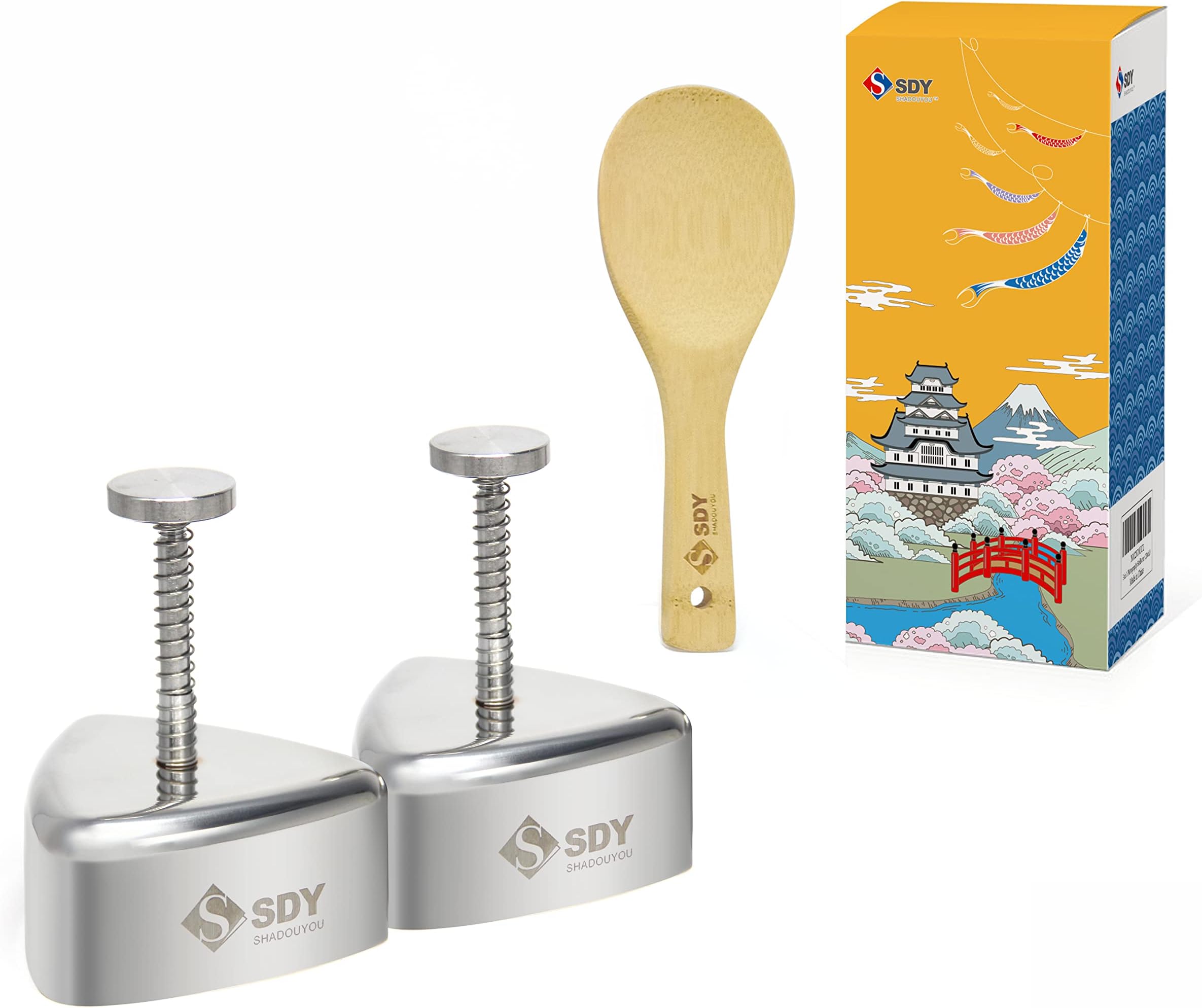 Amazon.com | 2 pcs Sushi Onigiri Mold, Musubi Maker Kit,Stainless Steel ...