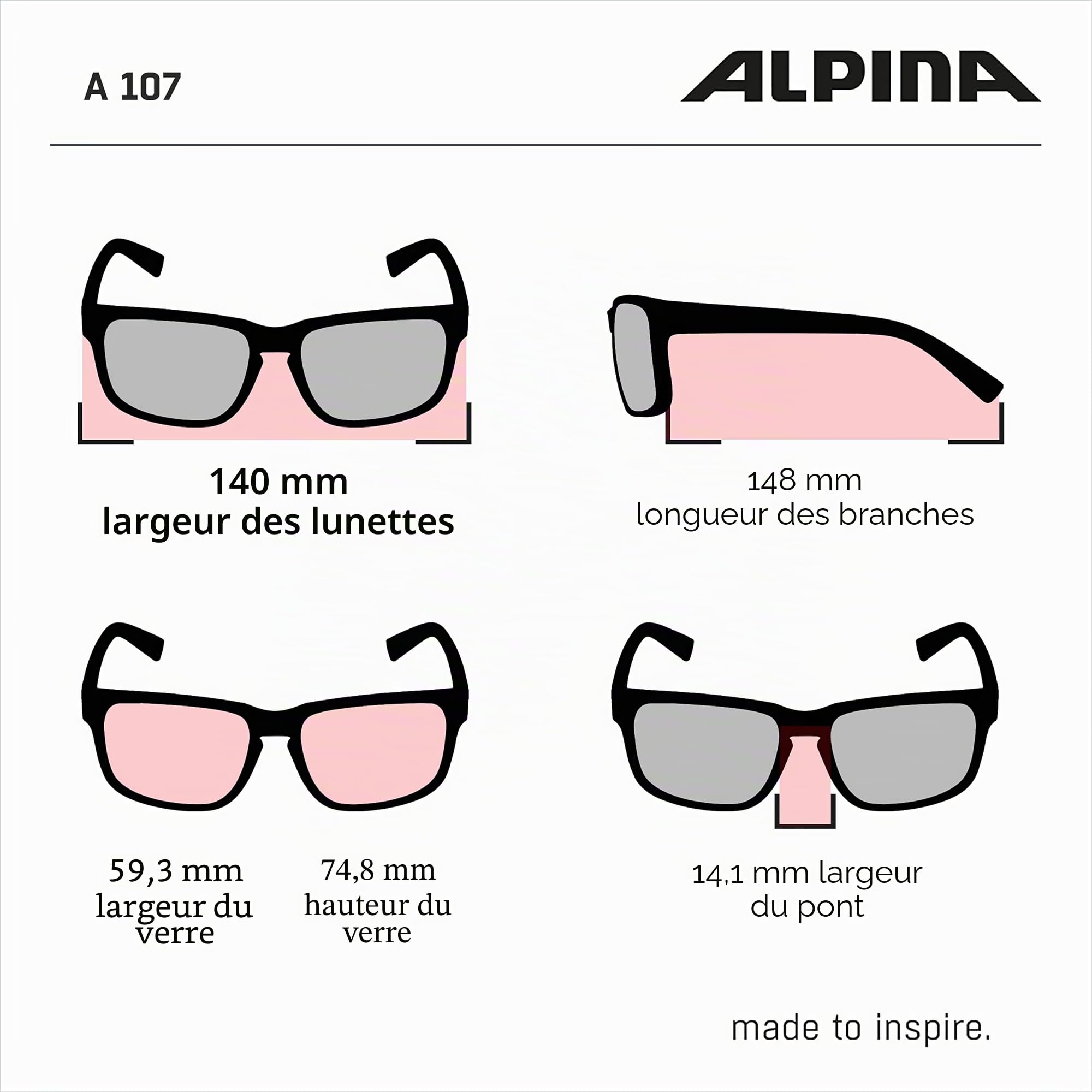 ALPINA A107 Lunettes de soleil style pilote