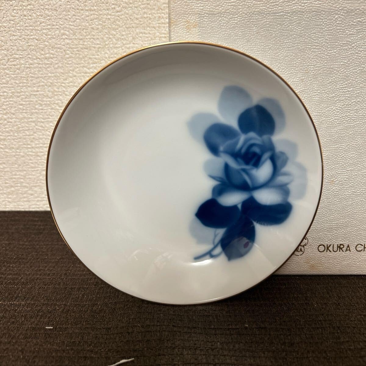 大倉陶園　ブルーローズ　フルーツボウル　デザートプレート　新品未使用 大倉陶園 ブルーローズ フルーツボウル デザートプレート 大倉陶園