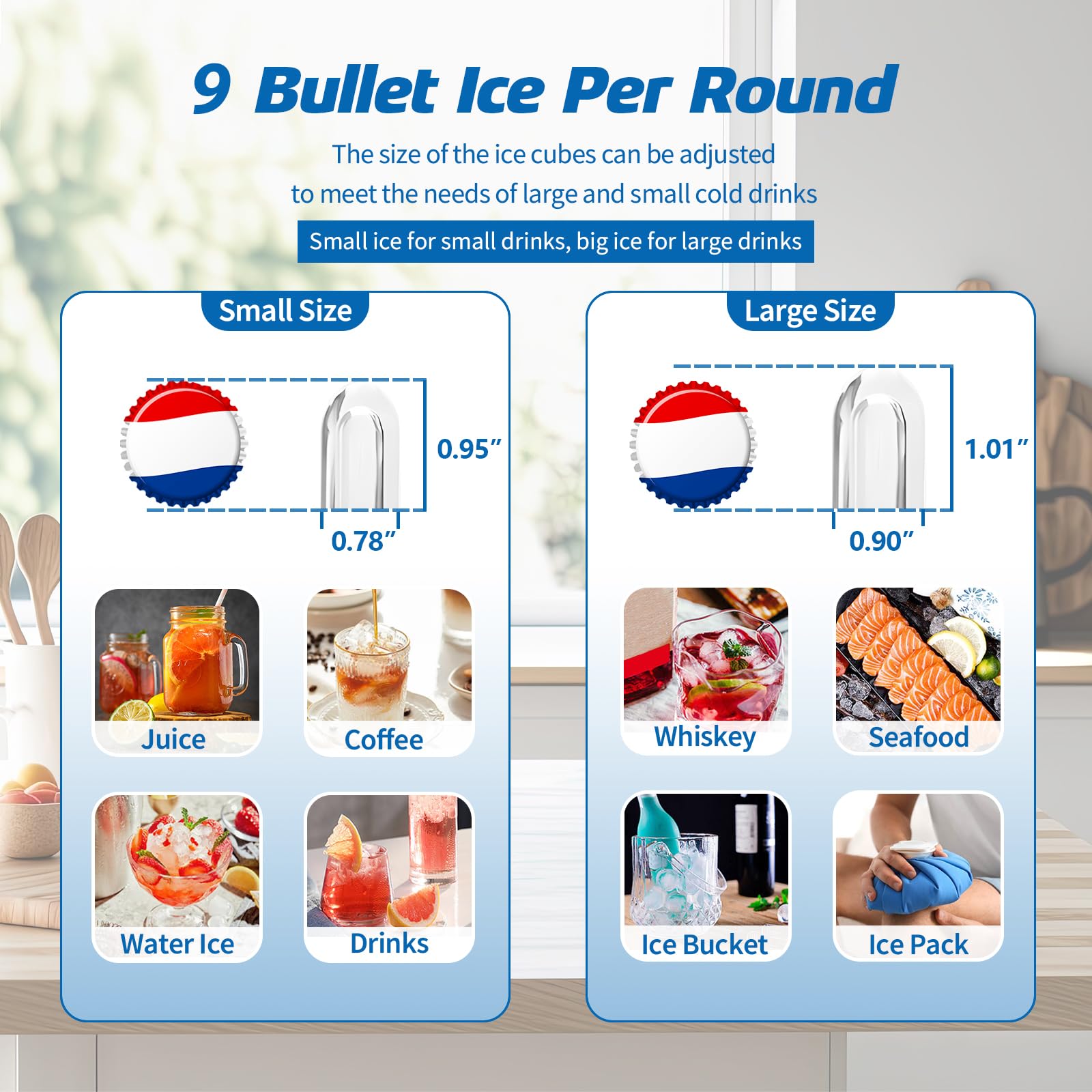 Erivess Nugget Ice Maker, 33lbs/24H Capacity, Self-Cleaning, Portable Pebble Ice Machine with Ice Scoop & Basket, Perfect for Home, Kitchen, or Office, Silver (Chewable & Crushed Ice) on Fridge.com