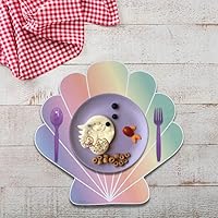 Vista 5 de Mantel individual de sirena de concha pastel 12 piezas