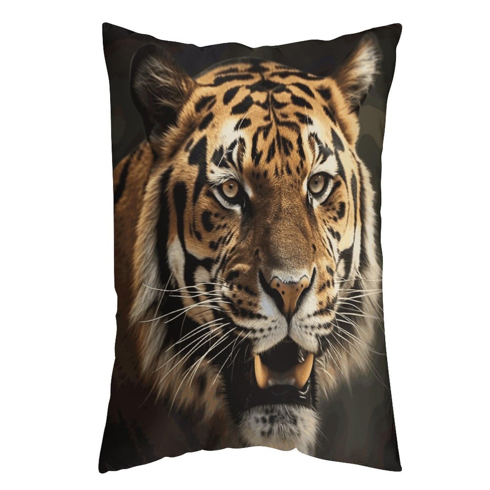 LDGSUPH Tiger Pillow Cases Soft Pillowcase with Invisible Zipper Wrinkle Resistant Pillow Covers Breathable Removable Pillow Protector for Bed Sofa Car 12 "x20