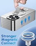 GripMate Phone Grip for iPhone - Magnetic Phone Ring Holder Detachable for iPhone 16 - Comfortable Finger Phone Loop Grip for Apple 15/14/13/12, Silver