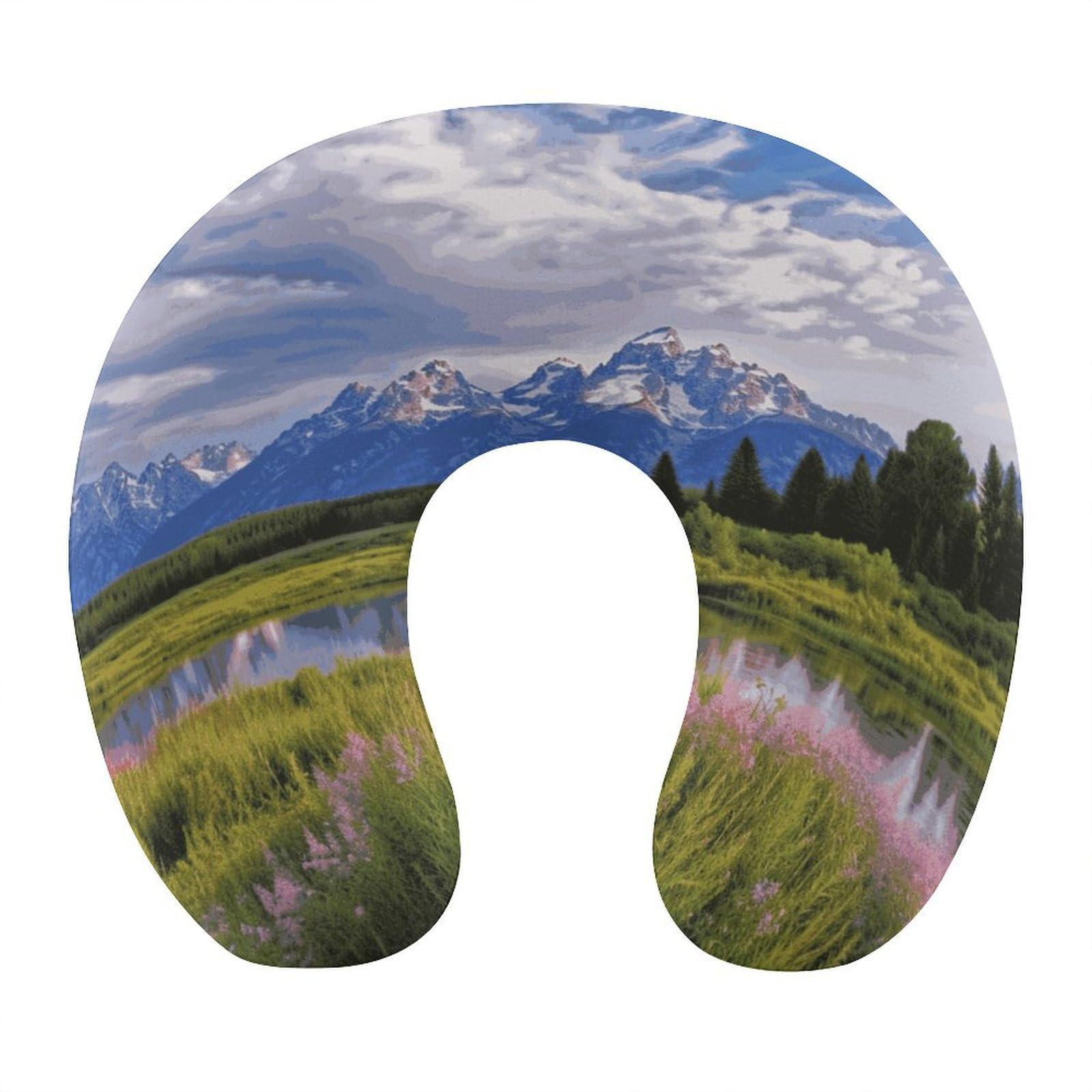 Btcowzrv Style Grand Teton National Park U Shaped Neck Pillow Travel Pillows
