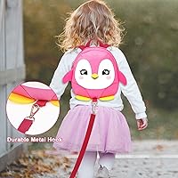 Vista 5 de Accmor Arnés Mochila con Correa para Niños Pequeños, Lindas Mochilas de Pingüino para Niños con Eslabón de Muñeca Anti-Pérdida, Mini Arnés