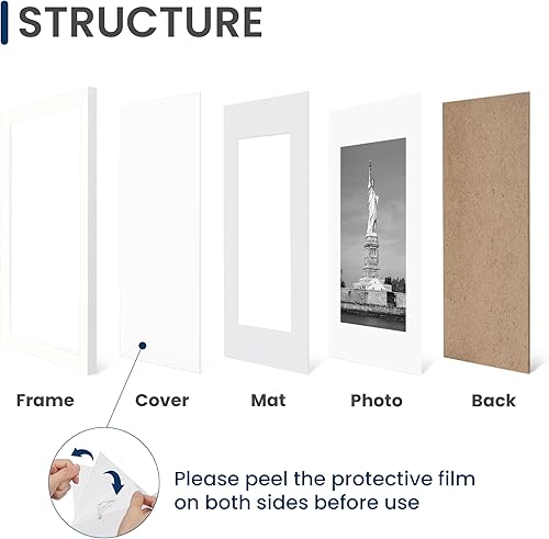 Miniatura 3 de ENJOYBASICS Portarretratos de 16 x 24 pulgadas, póster de 14 x 20 pulgadas con paspartú o de 16 x 24 pulgadas sin paspartú, marcos de fotos para