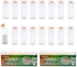 8 Dram, 20pcs, Pill Bottle with Indicating Silica Gel Desiccant Cap (Orange to White), Medicine Bottle, Pill Bottles Empty with Caps, Empty Pill Bottles