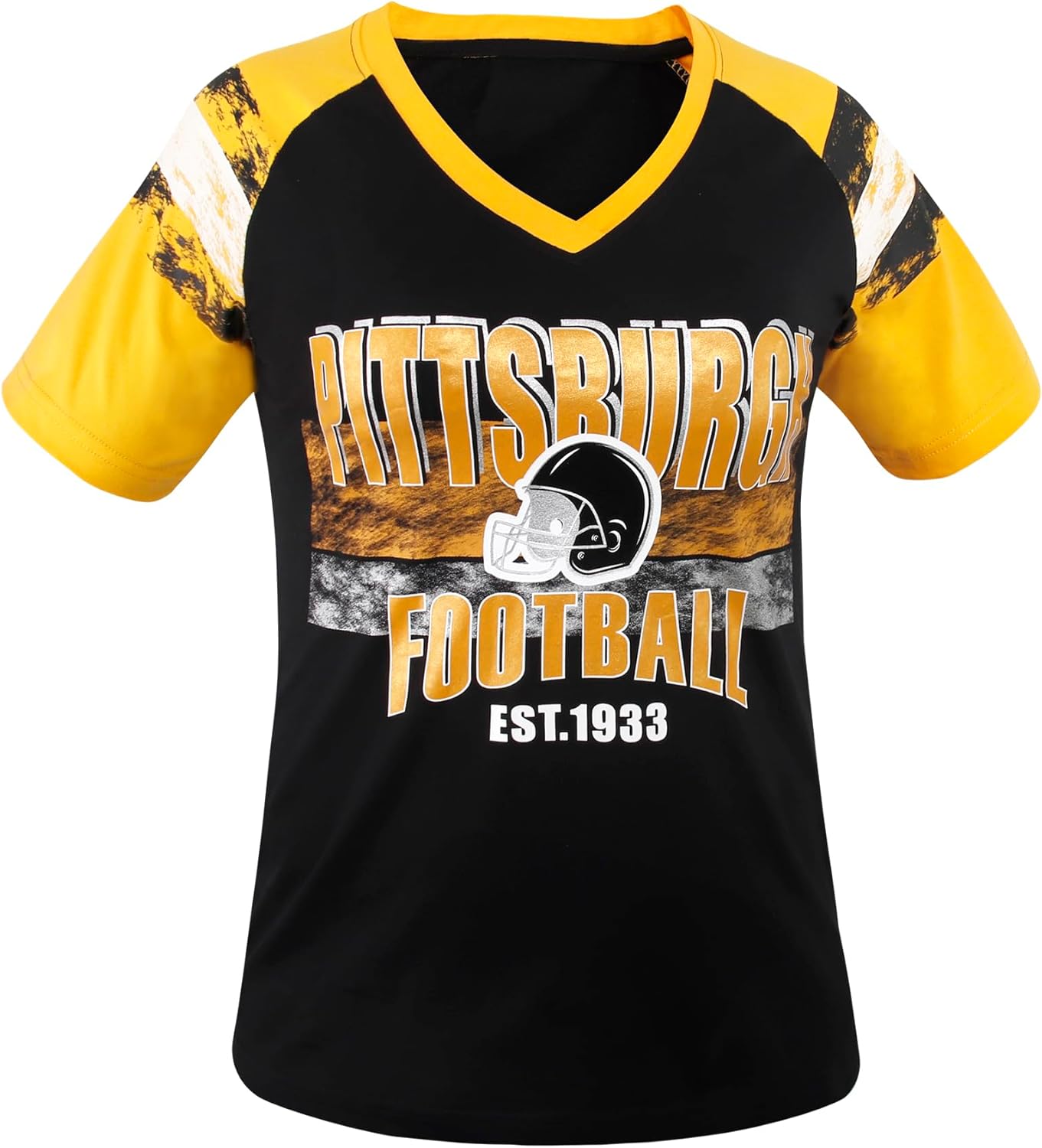 Geneisteck Womens Football Fans V Neck City Raglan T-Shirts