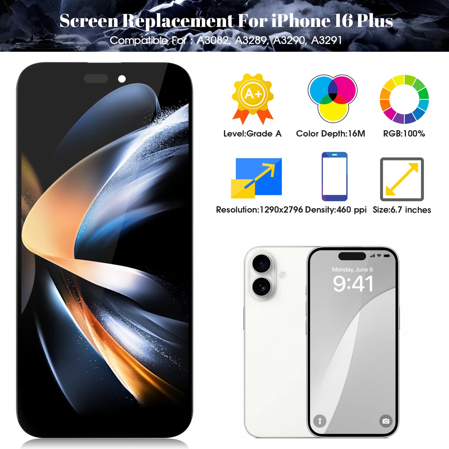Amazon.com: Incell for iPhone 16 Plus LCD Display for iPhone 16