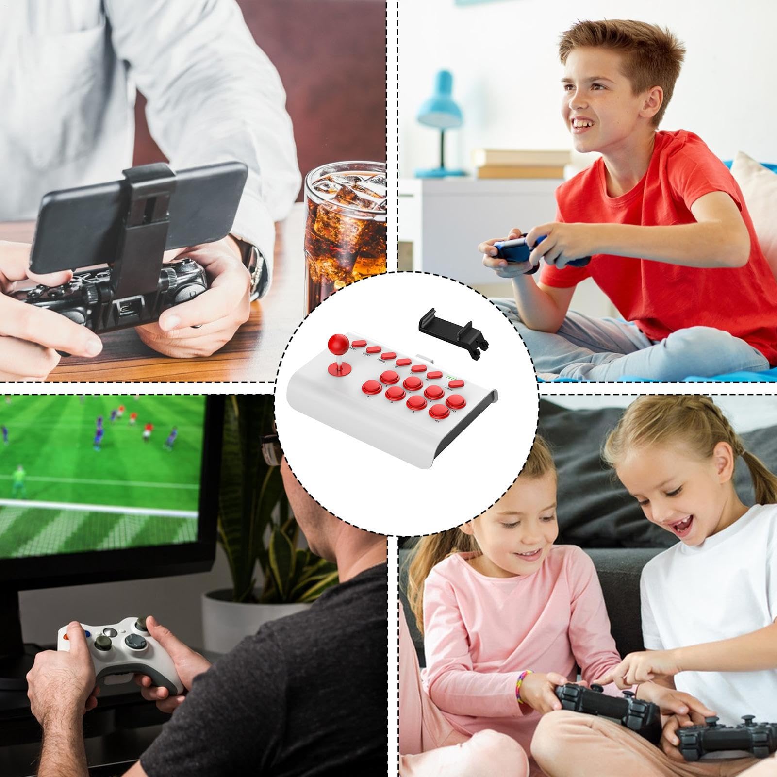 Arcade Battle Joystick | Arcade Battle Joystick | Arcade Fight Stick | arcade Battle Joystick con funzioni Turbo/Macro | Joystick arcade nostalgico per PC e console di [video game]