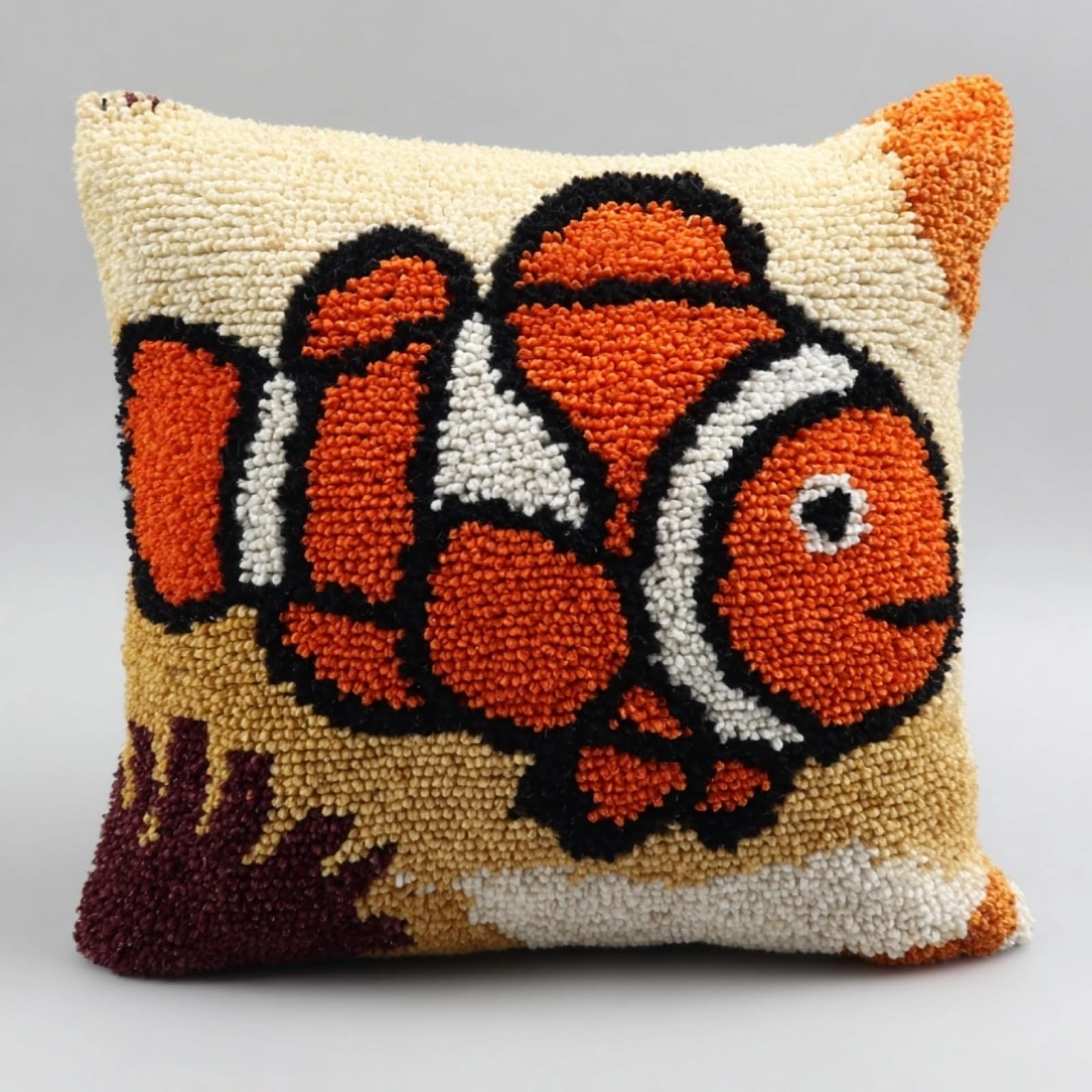 AxiangziK Pre-Printed Latch Hook Pillow Kit,Clownfish