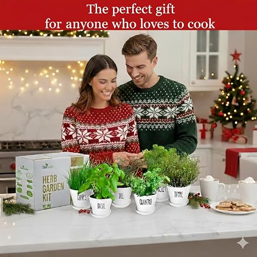 Miniatura 2 de Kit de jardín de hierbas de lujo para interiores y exteriores, 8 o las hierbas culinarias más populares con macetas y tierra para cultivo de 8 Hierba