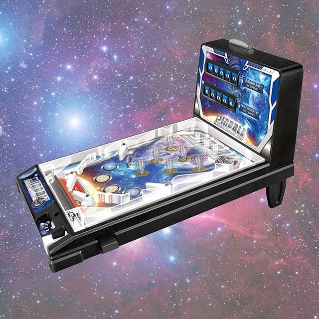 FBAM1 Electronic Arcade Pinball Machine Mini Retro Arcade Machine Kids Pinball Toys Super Space Pinball Games