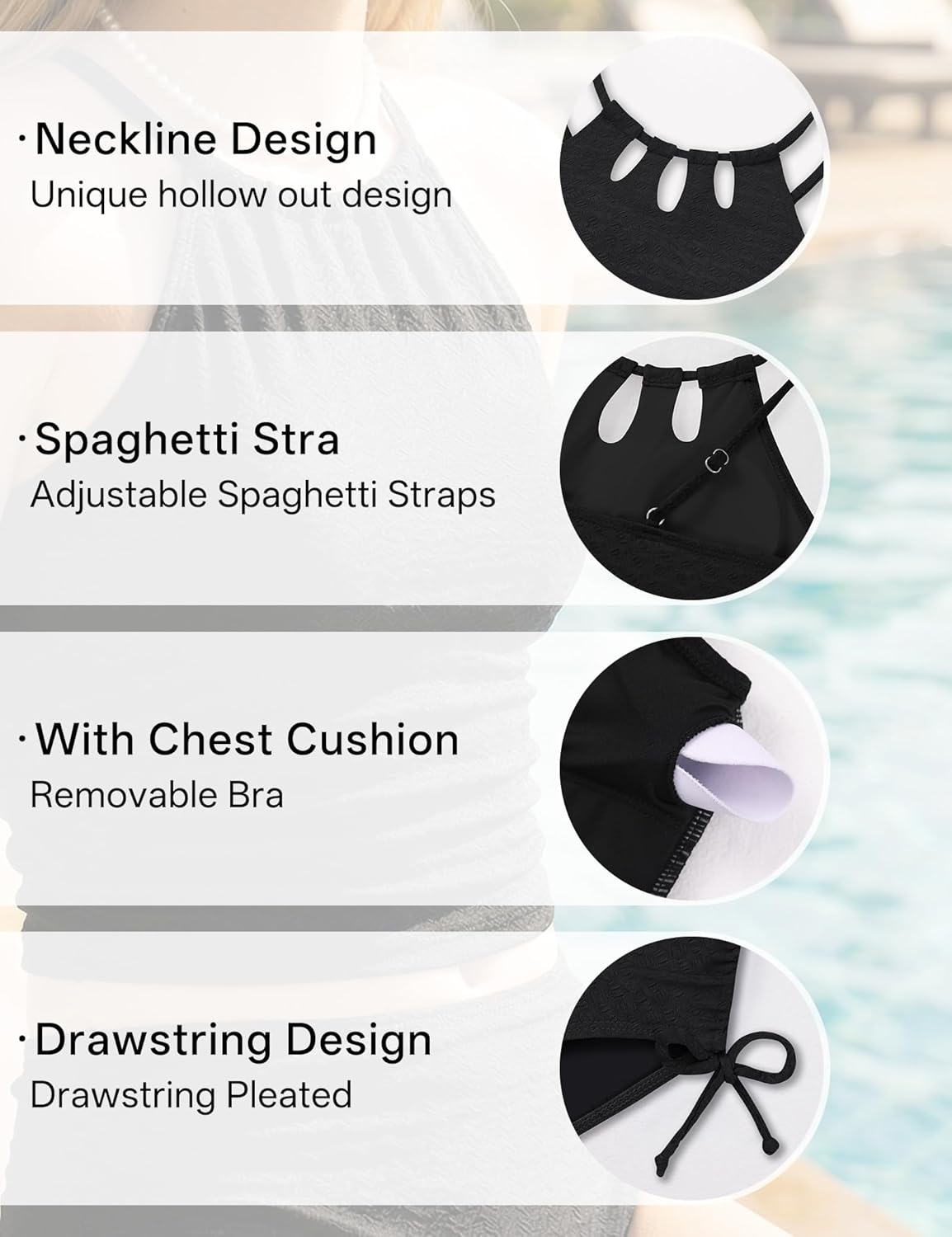 Girls 2 Piece Tankini Set Adjustable Halter Straps High Waisted Bathing Suit Removable Pad Teen Swimwear 7-16Y