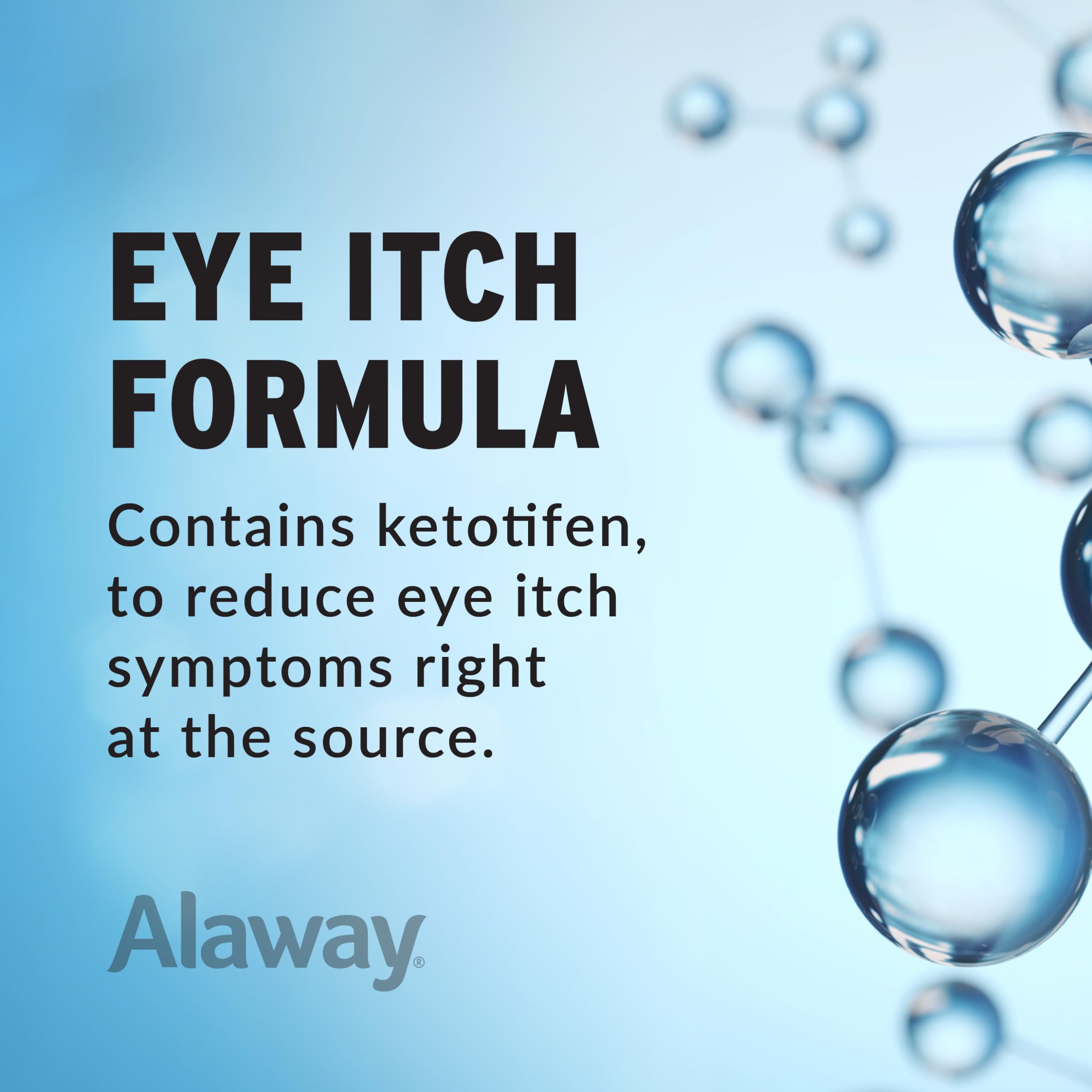 Alaway Antihistamine Eye Drops for Itchy Eyes, Fast-Acting, Up to 12-Hour Eye Itch Relief, Clinically Tested Prescription-Strength Formula, 0.34 Fl Oz (Pack of 2)