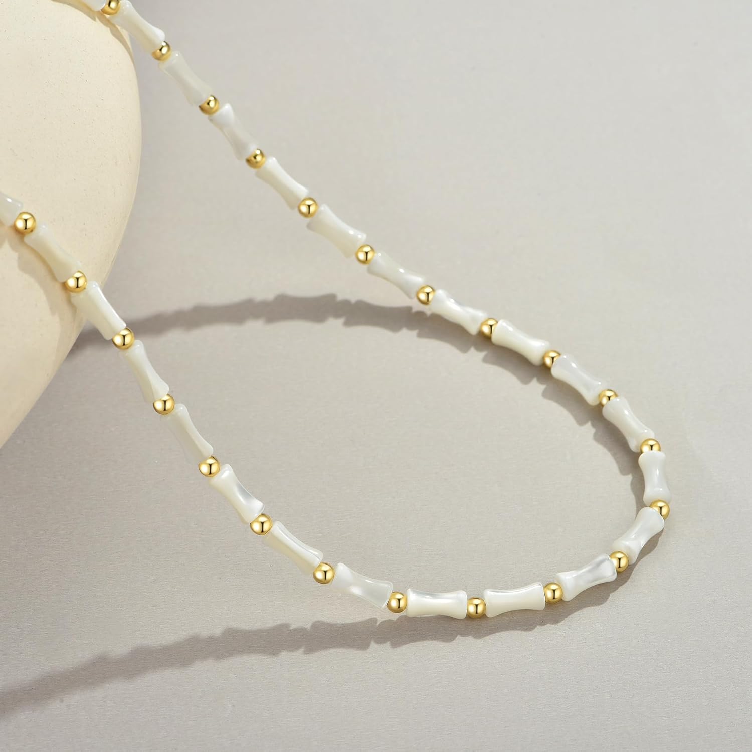 Natural Freshwater Baroque Pearl Necklace 14K Gold Plated Dainty Choker Necklace for Women Girls Snake Chain/Cuban Link/Paperclip/Ball Beaded Chain/Tennis Chain Fashion Jewelry for Gift - Image 5