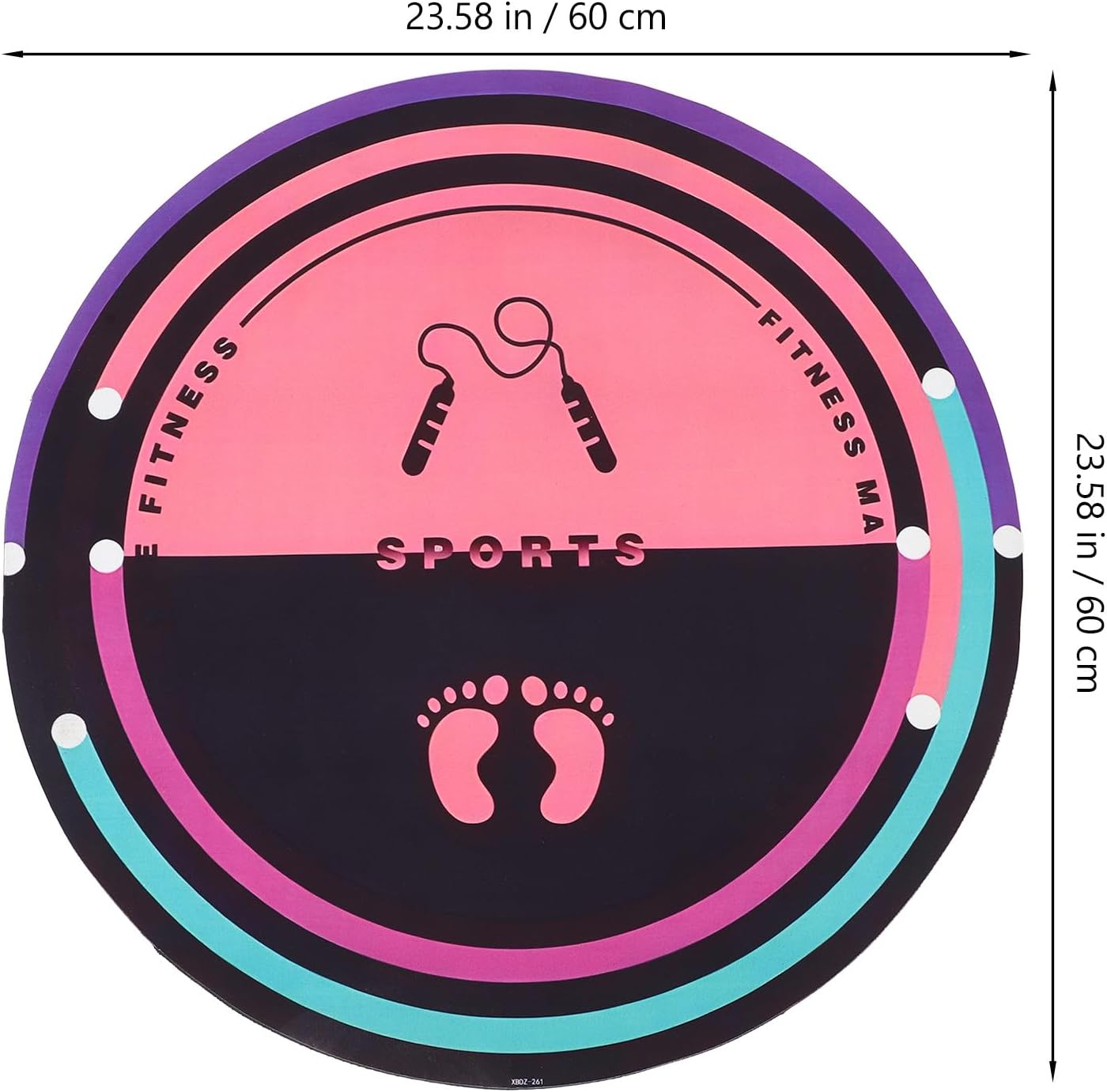 PRETYZOOM Multi-function Jump Rope Mat 60cm Diameter Non-slip Soundproof Indoor Fitness Sports Pad Shock Absorbing Yoga Skipping Mat for Home Workout