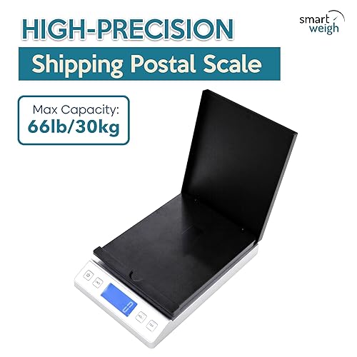 Miniatura 2 de Smart Weigh Báscula de envío digital de 66 libras x 0.1 onzas, función de retención y tara, báscula postal precisa para paquetes, incluye baterías y