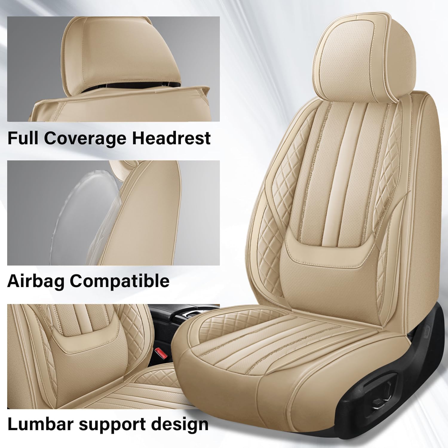 Car Seat Covers for Nissan Altima 2005-2024 2025 Anti-Slip Waterproof Nappa Leather Seat Covers Full Set Breathable Comfortable — view 5