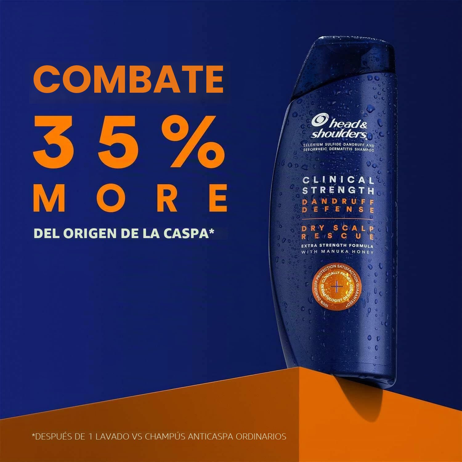 Champú Head and Shoulders Clinical Strength para tratar la caspa y la dermatitis seborreica, 400 ml (paquete de 2)
