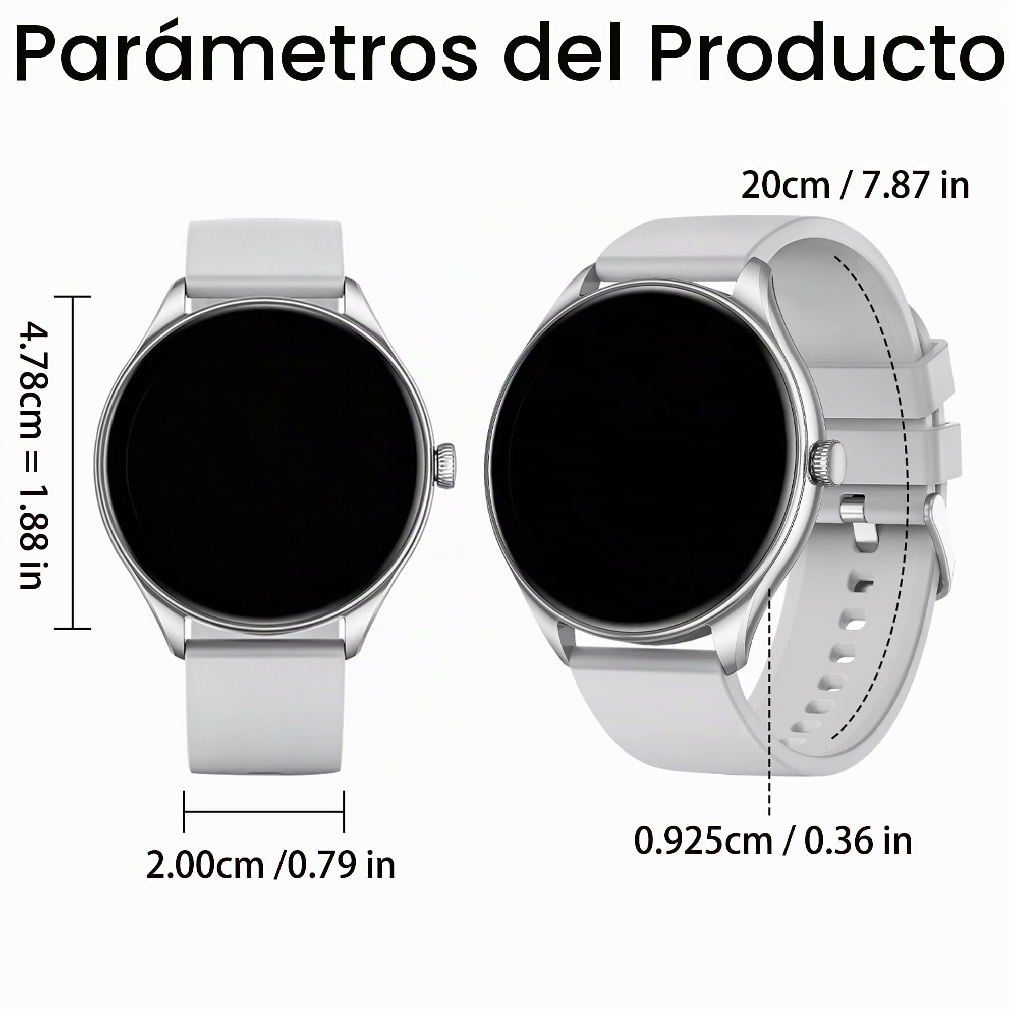 Reloj Inteligente Mujer con Llamadas, 1,46 Pulgada Smartwatc Hombre Deportivo con Podometro Pulsometro SpO2 Sueño Presion Arterial Actividad 5ATM Reloj Digital para iOS Android (Negro)
