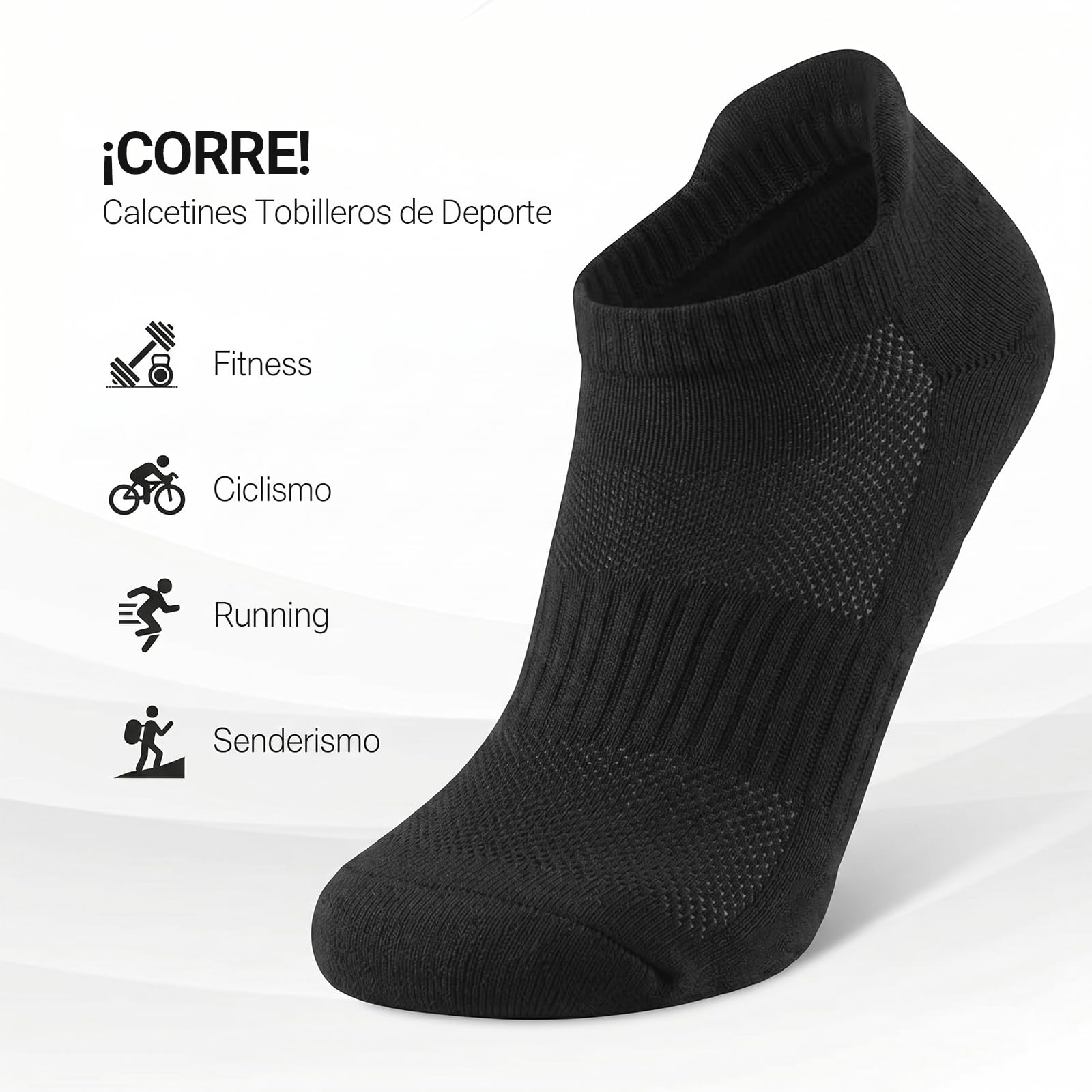 Calcetines Tobilleros Hombre - 5 Pares Corto Verano Algodón Transpirable Ideales para Deporte Running