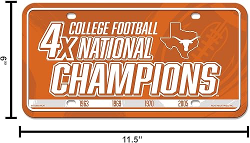 Miniatura 249 de NCAA etiqueta de metal para auto, negro