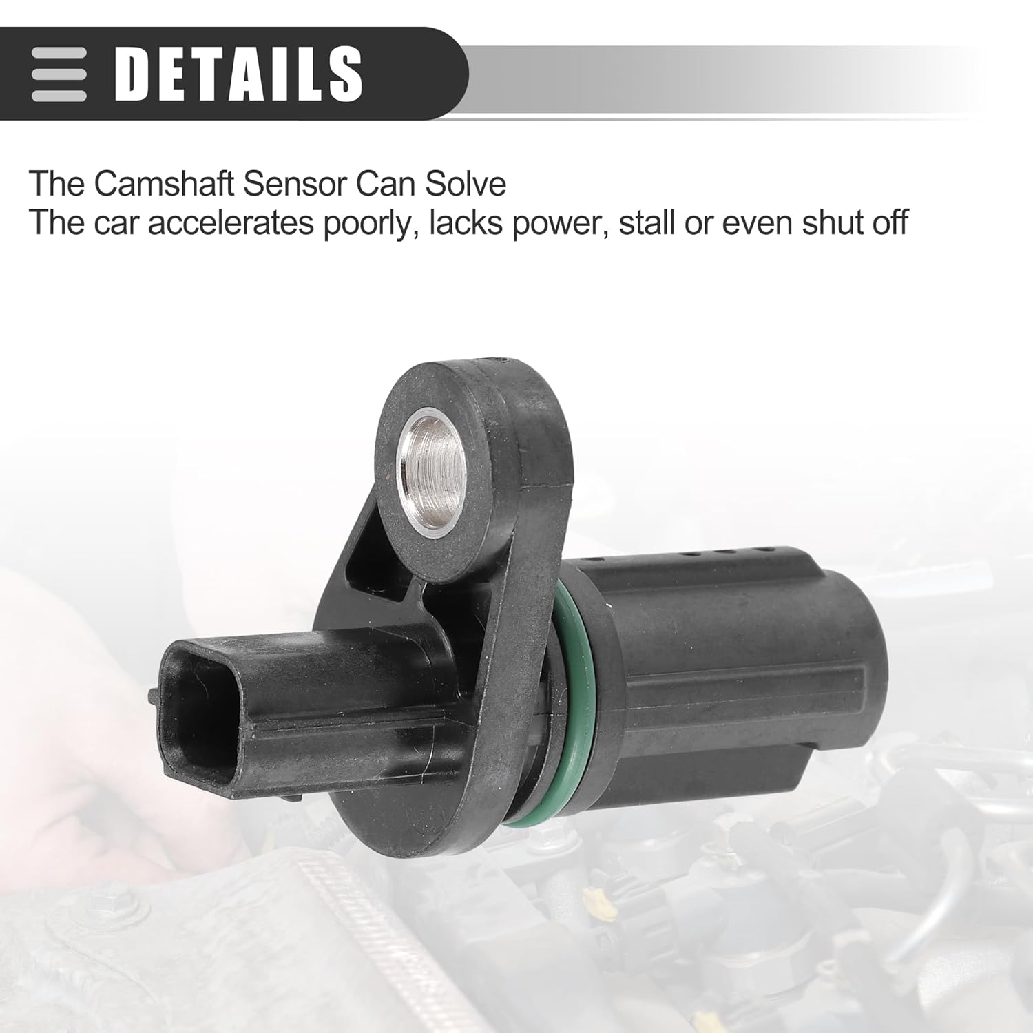 Motoforti Engine Camshaft Position Sensor and Crank Position Sensor, for Cadillac SRX 2010-2016, ABS, Metal, No.12615371/12615626, Black, 1 Set