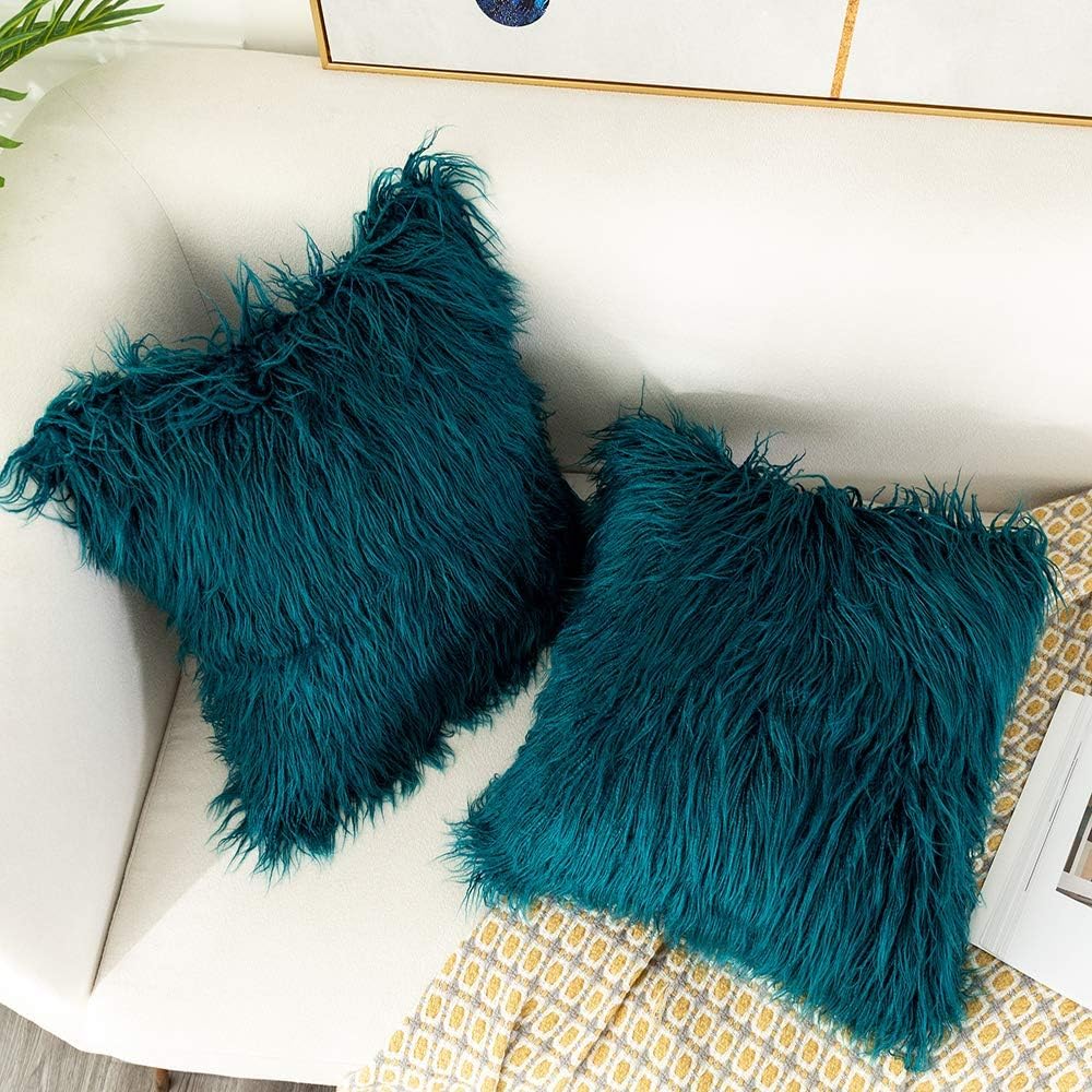 Mocofo Set 4 Federe Per Cuscini Quadrati 45x45 Cm - Velluto Morbidissimo Con Cerniera, Decoro A Smerlo, Panda