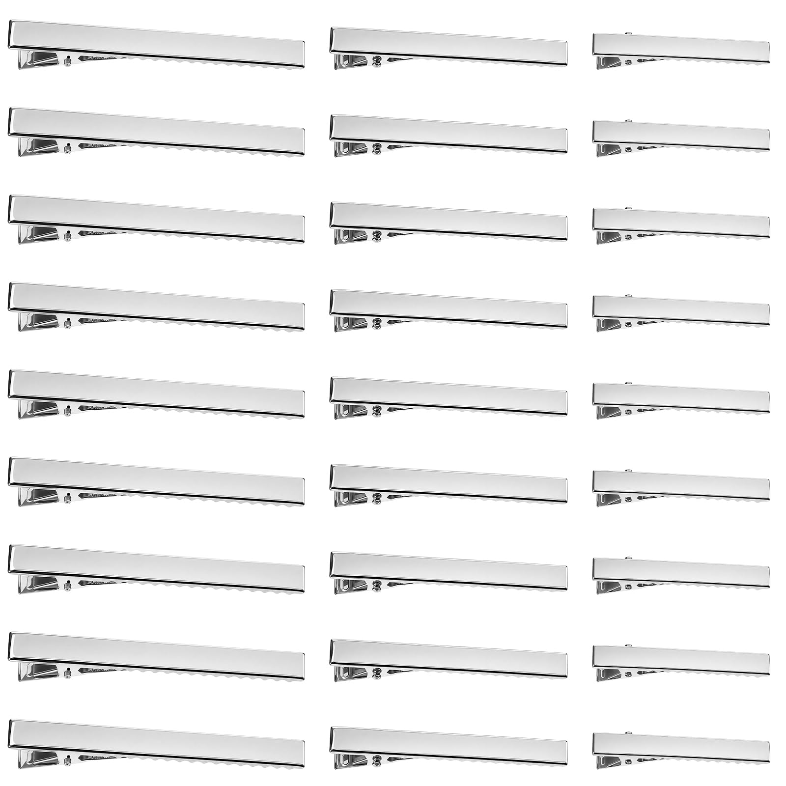 30 Pièces Clips de Cheveux en Crocodile en Métal Barrette Pinces à Cheveux Accessoires de Bricolage Pince à Cheveux 56 mm 66mm 75mm de Longuer pour Femmes et Filles, Argent