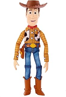 Mattel Disney Pixar Toy Story Roundup Fun Woody Large Talking Posable Figure, 12 Inches Tall with 20 Phrases Authentic Detail, Fabric Plush & Plastic, HFY35