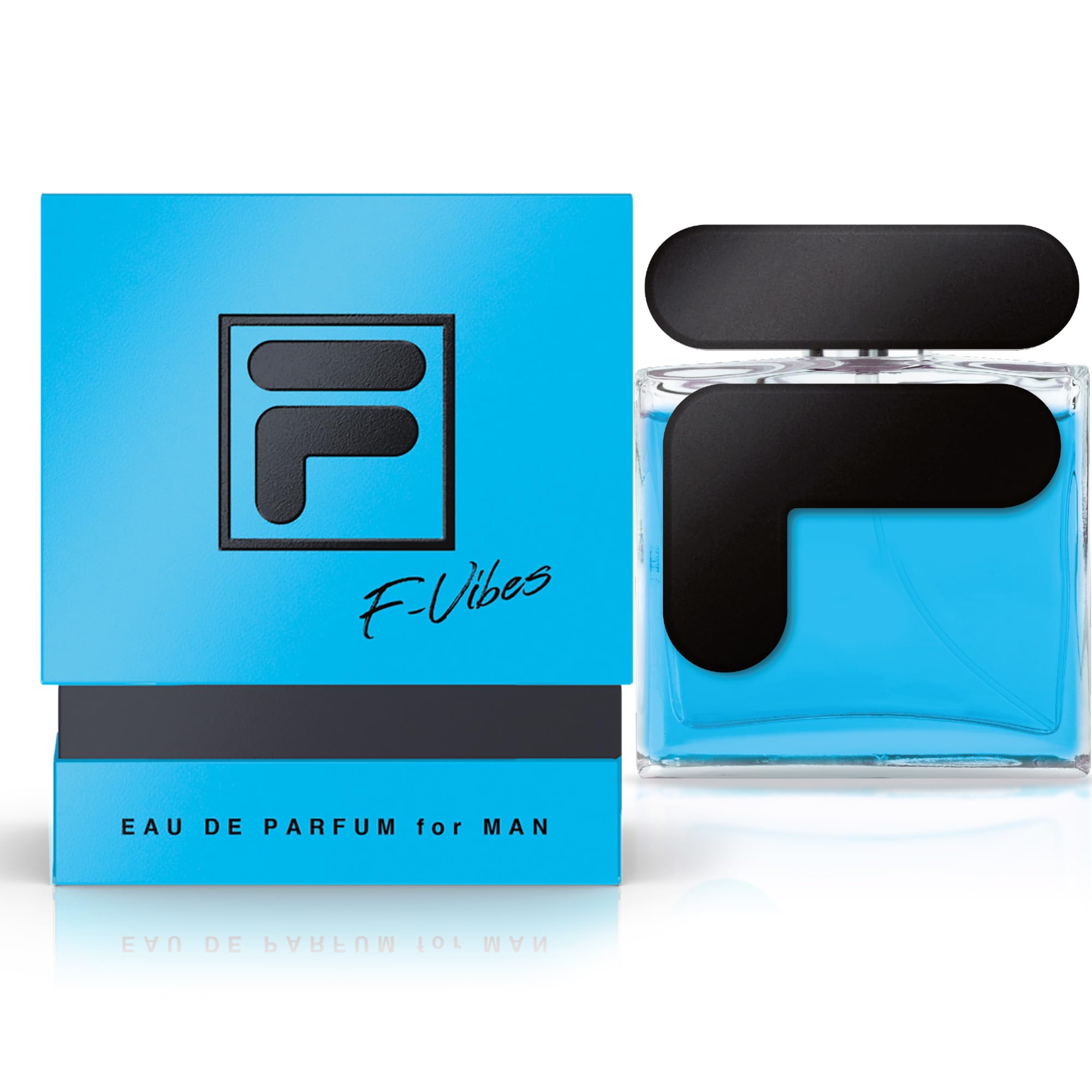 FILA F-Vibes Eau de Parfum for Man 100 ml, Profumo uomo speziato e legnoso, Eau de Parfum uomo con note di mandarino, mela e cannella, Profumo eau de parfum idea regalo per l'uomo moderno e sportivo