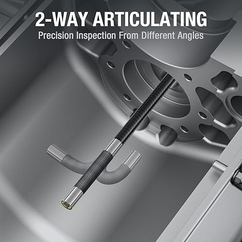 Miniatura 2 de Boroscopio articulado bidireccional con luz, cámara de inspección de endoscopio IPS Teslong de 5 pulgadas con cabezal de articulación, alcance de