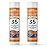 Badger Mineral Kids Sunscreen Face Stick SPF 35, Zinc Oxide Travel Size Sunscreen Stick for Kids, 97% Organic Ingredients, Reef Safe, Water Resistant, .65 oz, 2-Pack