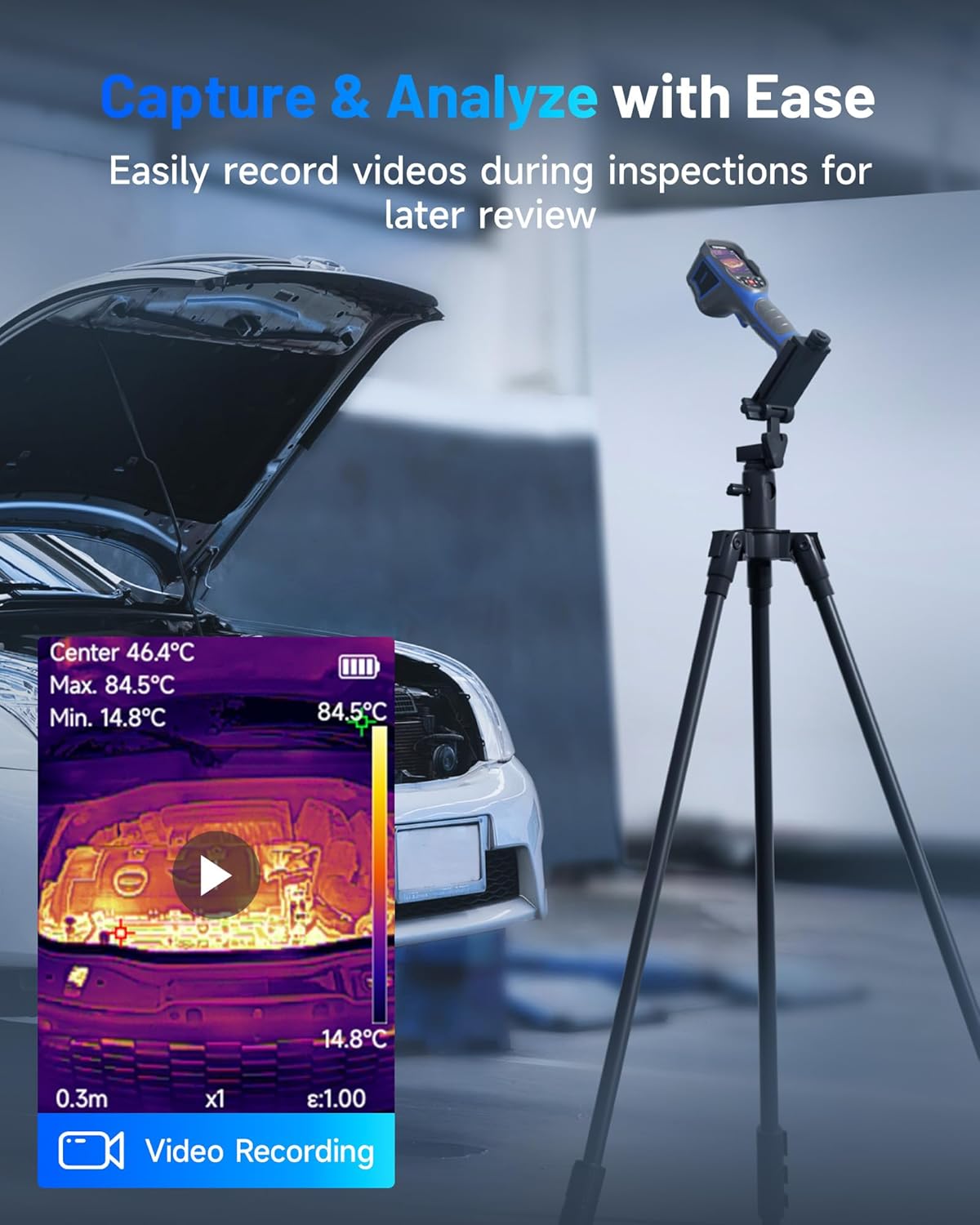 TOPDON Thermal Imaging Camera TC004 SE - 256x192 IR Resolution, 21Hrs Runtime & 32GB Storage with Video Recording, PC Analysis for Electrical/HVAC/Building Inspection