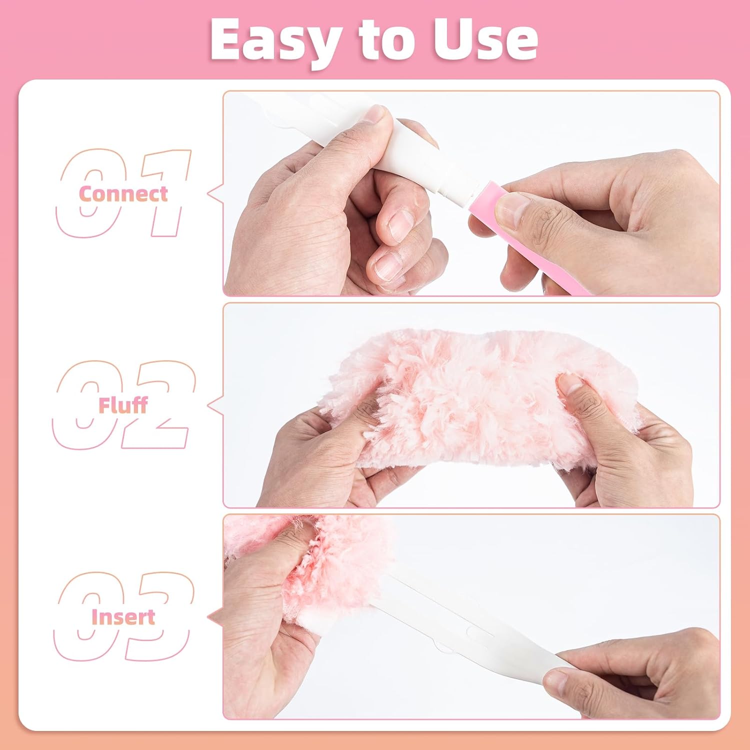 4 Pack Reusable Mop Pads Compatible with Swiffer Sweeper(Pink, Not Included Mop) & 30 Count Pink 360° Multi-Surface Duster Refills Compatible with Swiffer Handle(Include 1 Pink Short Handle)