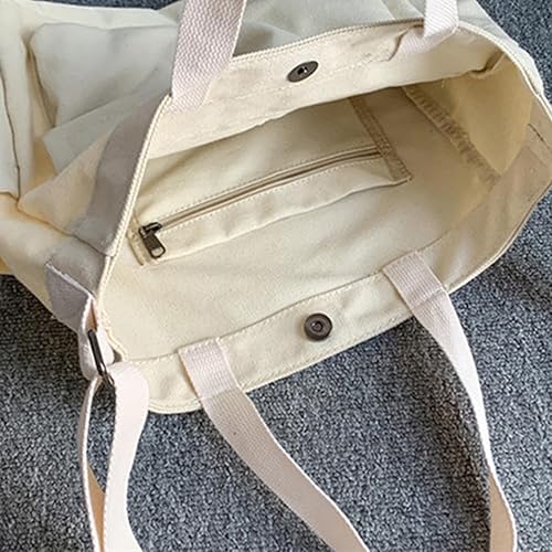 Miniatura 5 de Bolso bandolera de lona para mujeres y hombres, bolso de hombro grande con múltiples bolsillos, bolsa de lona, bolsa casual estética