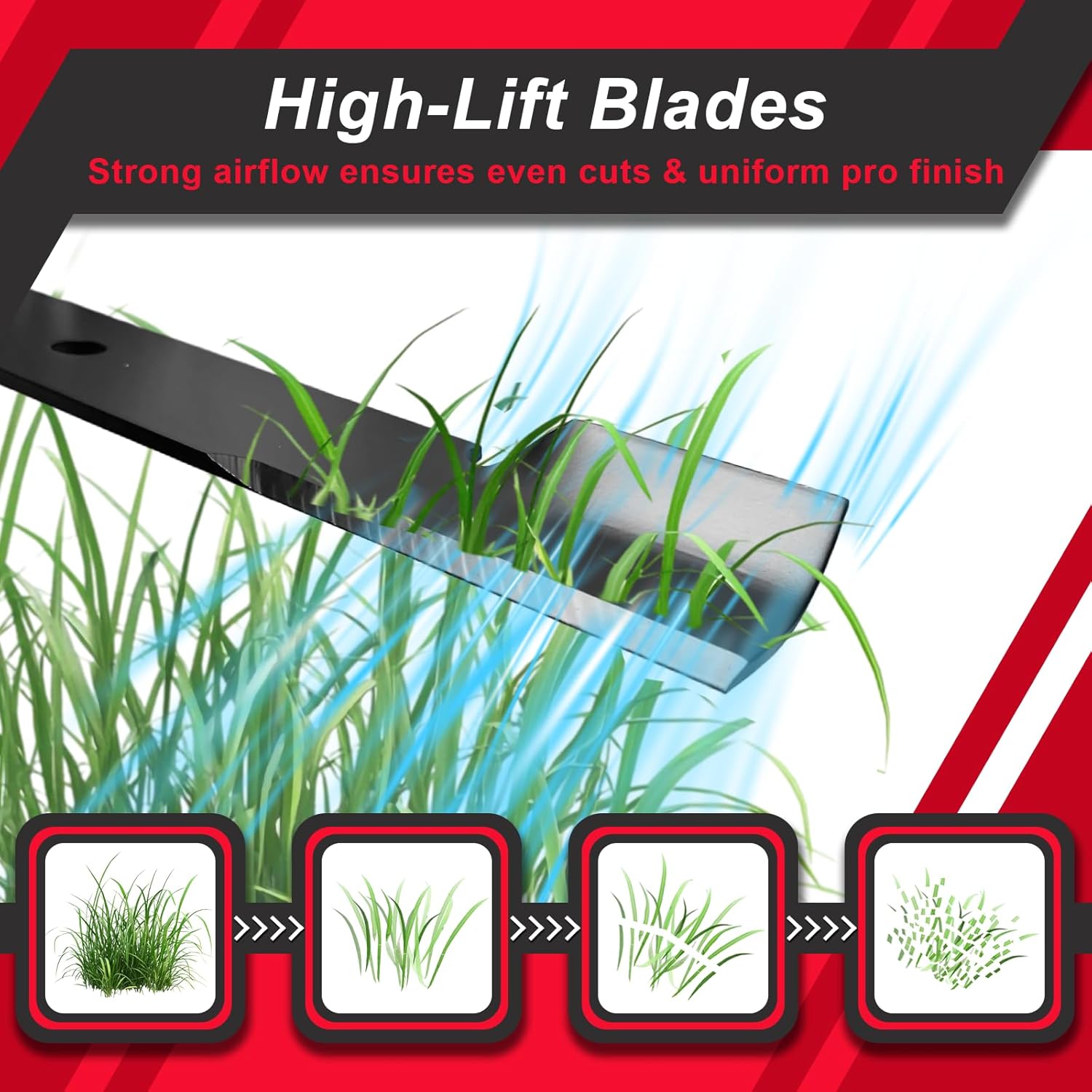 482878 Mower Blades Compatible with 36" 52" Deck Scag Freedom Z Tiger Cub Wildcat Turf Tiger John Dee-re Walk-behinds Mower, Replace 21227S 482462 48108 481707 481711 A48108 A48185, 3 Pack