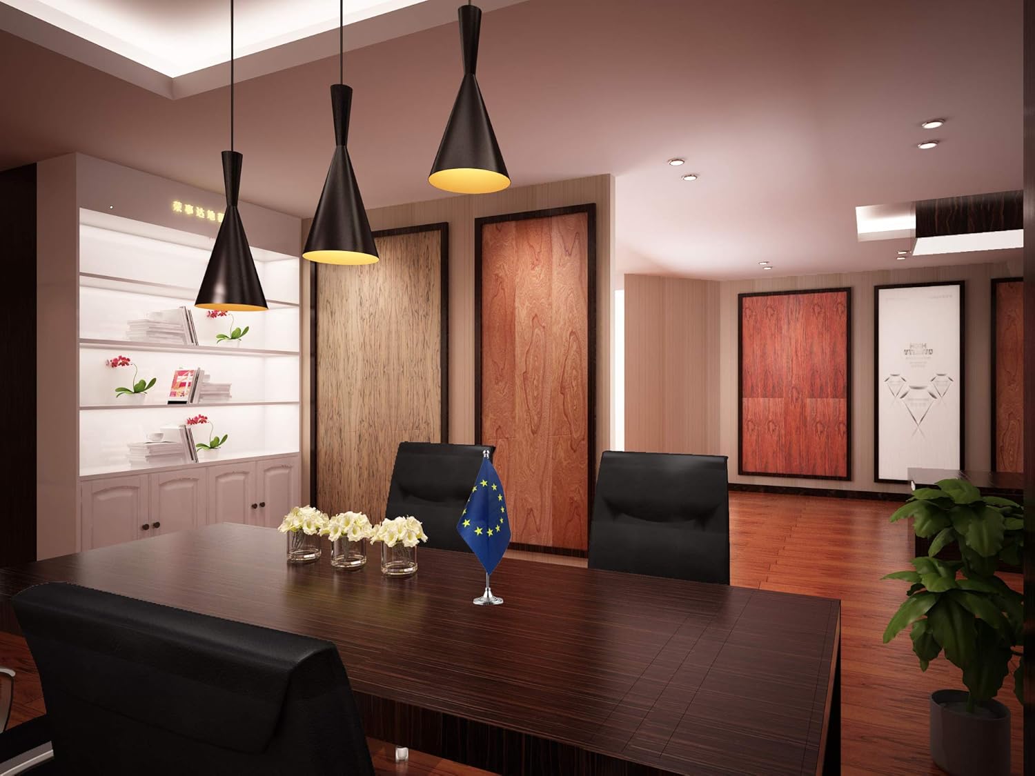 GentleGirl.USA EU Table Flag, Stick Small Mini European Union Flag Office Table Flag on Stand with Stand Base, International Festival,Home Desk Decoration : Office Products