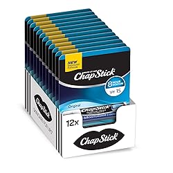 ChapStick Moisturizer Original Lip Balm Tubes, SPF 15 and Skin Protectant - 0.15 Oz (Pack of 12)