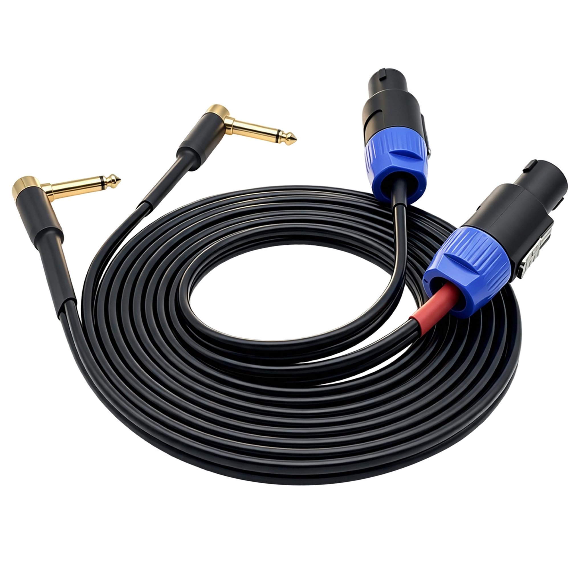 CESS-133-6f Cavo per altoparlante/amplificatore, ad angolo retto da 1/4 pollici, 2 pezzi (6 piedi)