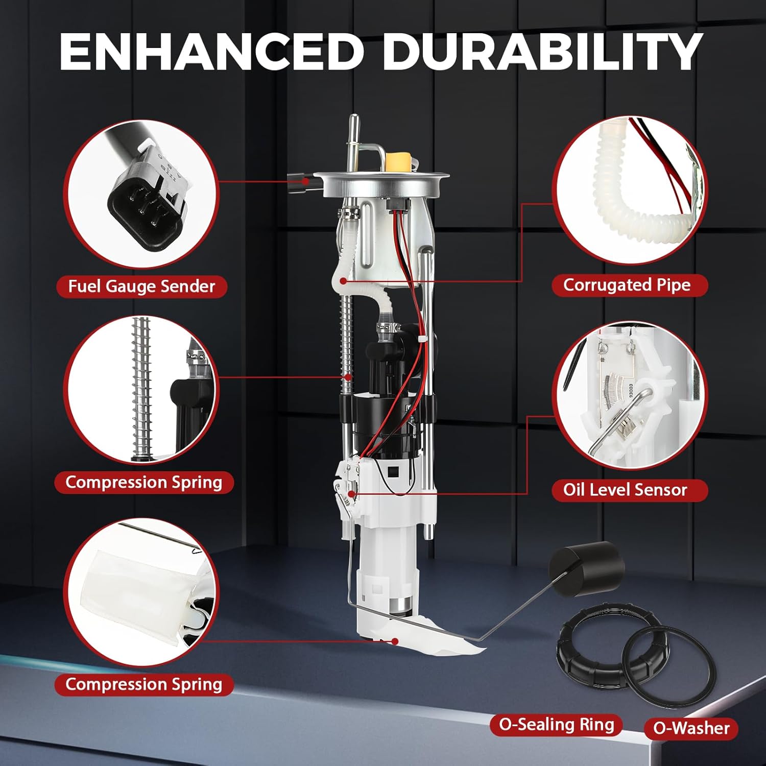 Fuel Pump Assembly Fit for Polaris Ranger 2009-2011| 500 4X4 EFI CREW Ranger 2012-2013| 700 2008 2009 Ranger 800 2010 Replaces 2204306 2520817 2521121