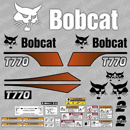 Bobcat T770 - Juego de calcomanías de repuesto para cargador, AufkleberAdesivo, calcomanías, juego de repuesto