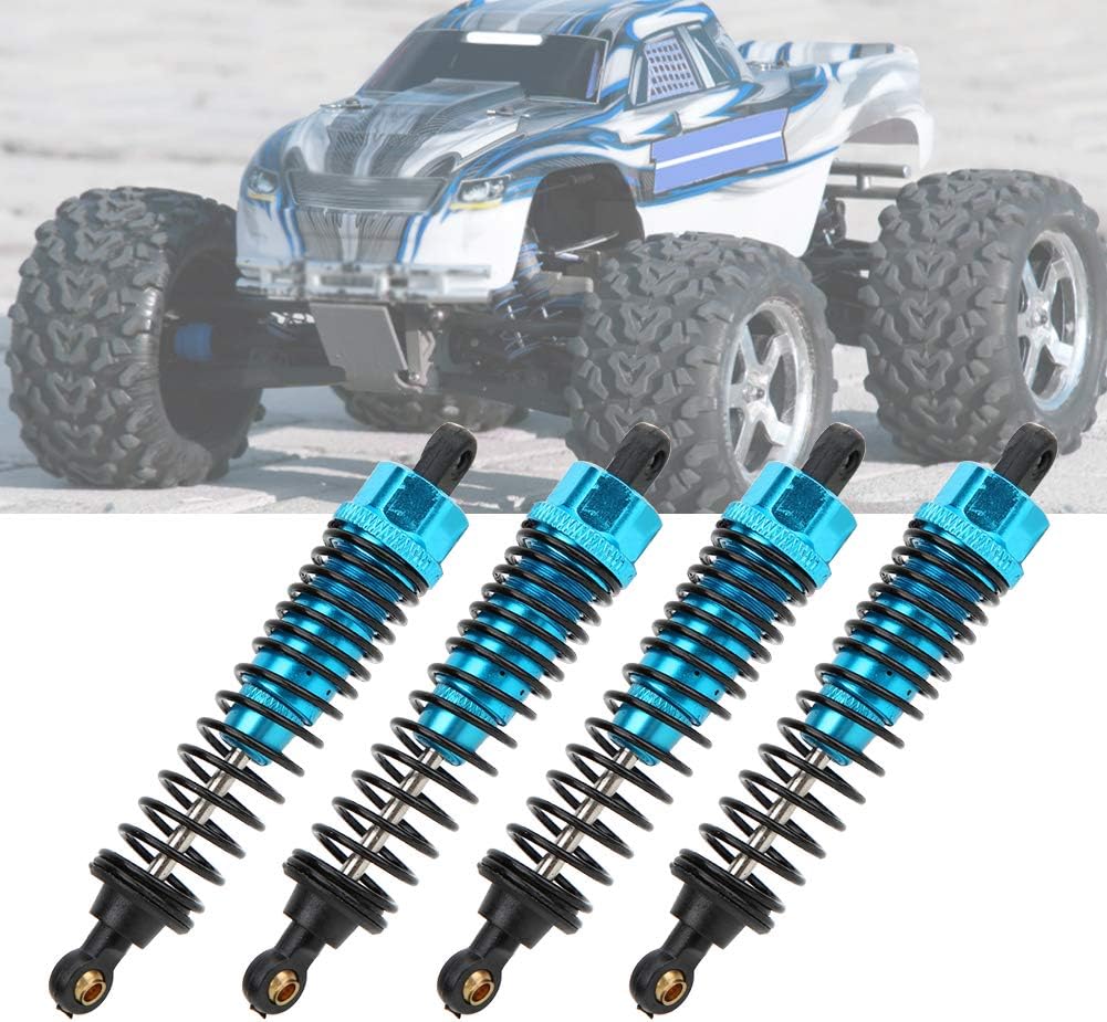 RC Car Shock Damper, 1/10 Shock Damper 90mm/3.5in Aperture 4PCS Shock Damper, RC Shock Absorber RC Damper Set with Springs for 1/10 RC Crawler (Blue)