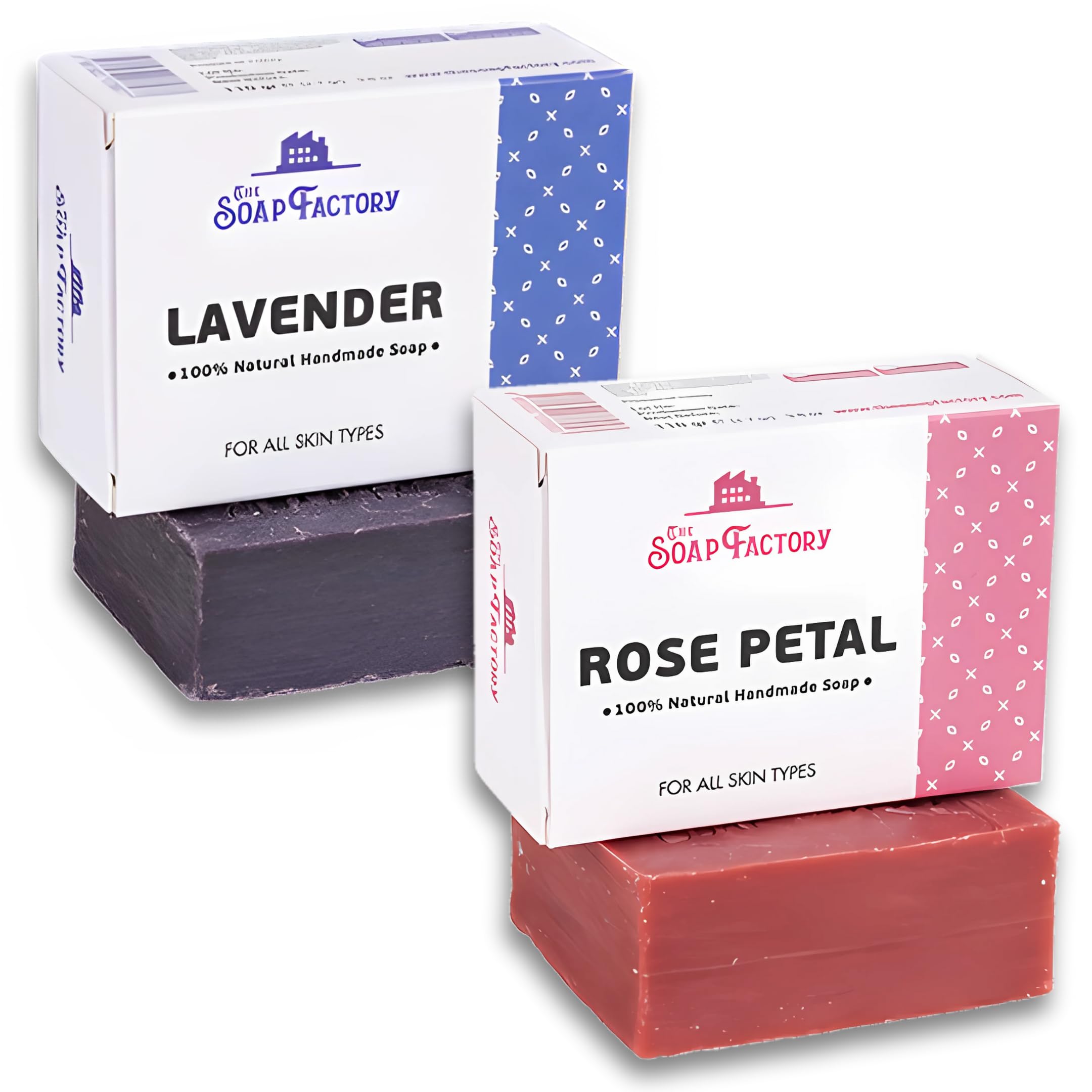 Laurel & Terebinth Natural Handmade Soap Bars - 2 Pack (Lavender-Rose Petal), 120 g (Pack of 1)