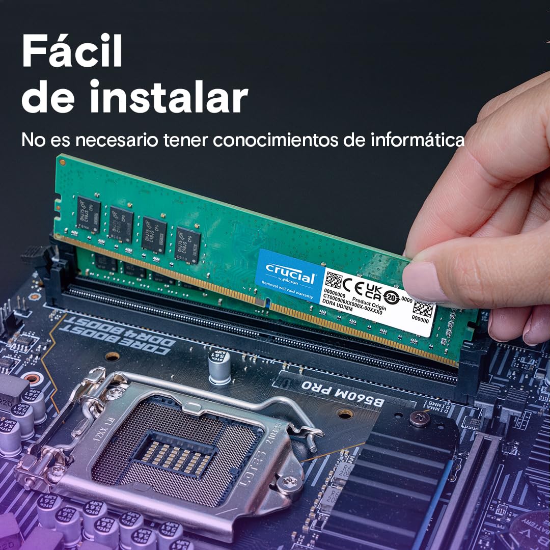 Crucial RAM DDR4 8GB 3200MHz CL22, Memoria PC (o 2933MHz / 2666MHz) - CT8G4DFRA32A