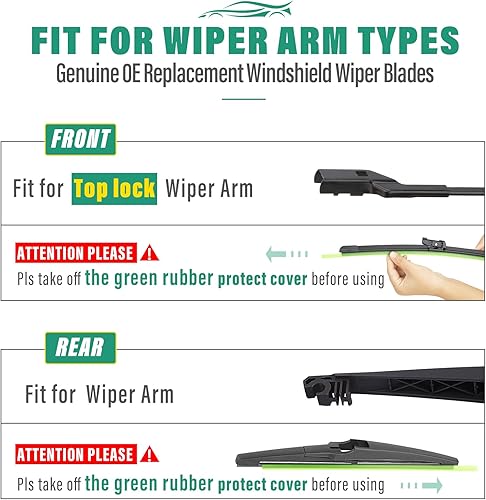 Vista 276 de 26" 20" 16" Windshield Wiper Blades Replacement for Dodge Grand Caravan 2008-2020 / Chrysler Town & Country 2008-2016 Premium All Weather Front Rear