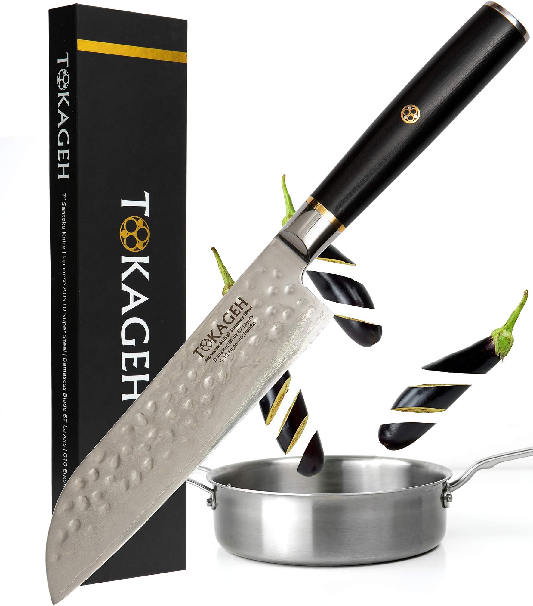 Santoku Knife 7 inch - Japanease AUS 10 Chef Knife Damascus steel 67 Layers with G10 handle