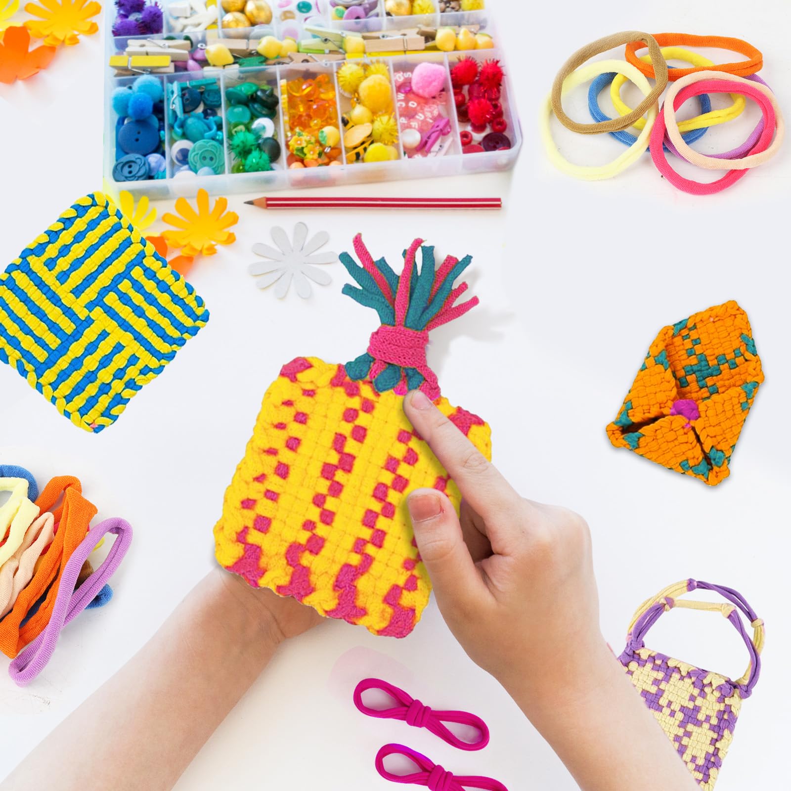 DIY Craft Loops For Kids And Adults 800 PCS Loom Loops Refill Kit ...