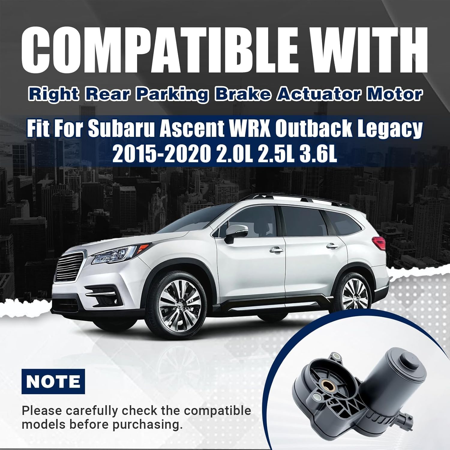 Right Rear Parking Brake Actuator Motor Compatible with Subaru Ascent WRX Outback Legacy 2015-2020 2.0L 2.5L 3.6L Replace for 926-477, 26669AL010, 926-478, 26669AL000